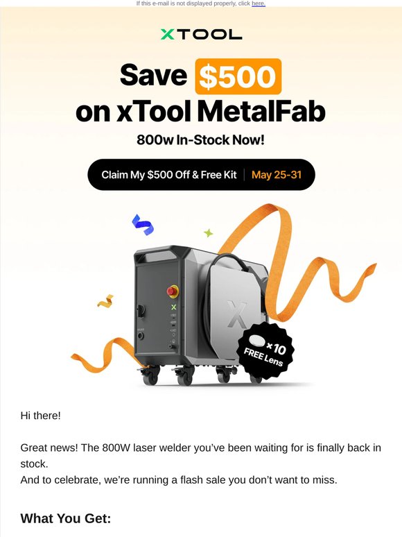 ⚡ Back in Stock: 800W Laser Welder. Save $500 & Get Free Lens