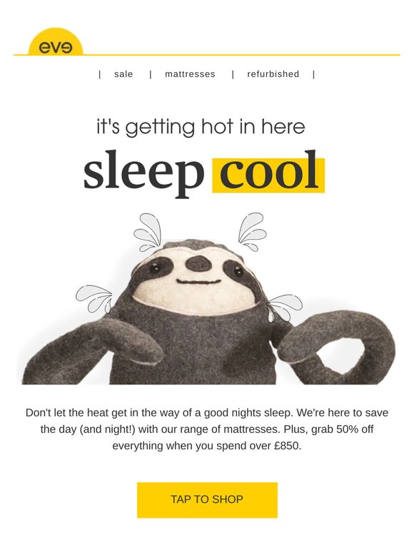 it's getting hot in here so sleep cool