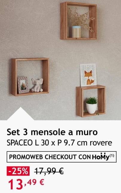 Set 3 mensole a muro 13,49 €