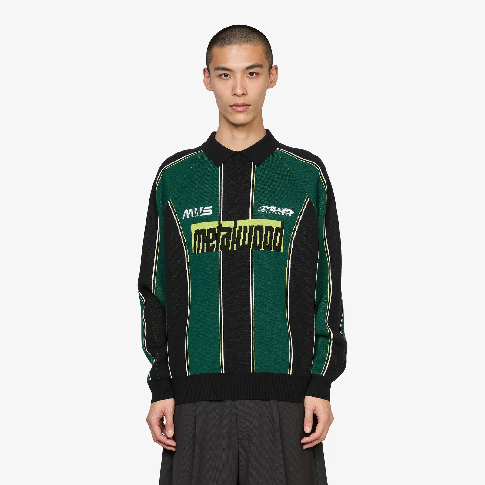 Image of Knit Football Top Green