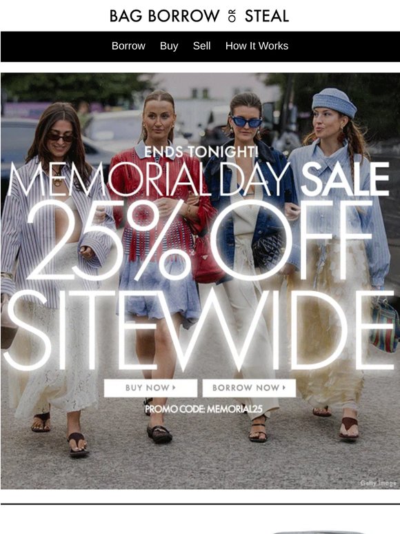 EXTRA 25% OFF Sitewide | Memorial Day Sale…Ends Tonight!