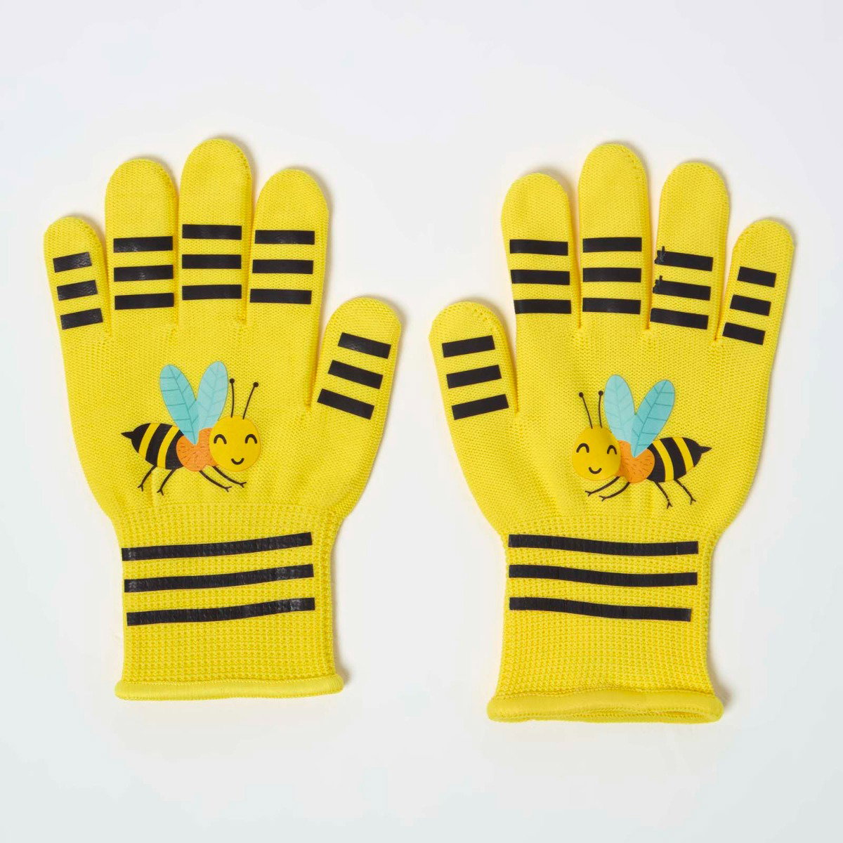 Image of Children's Gardening Gloves with Yellow Bee Design