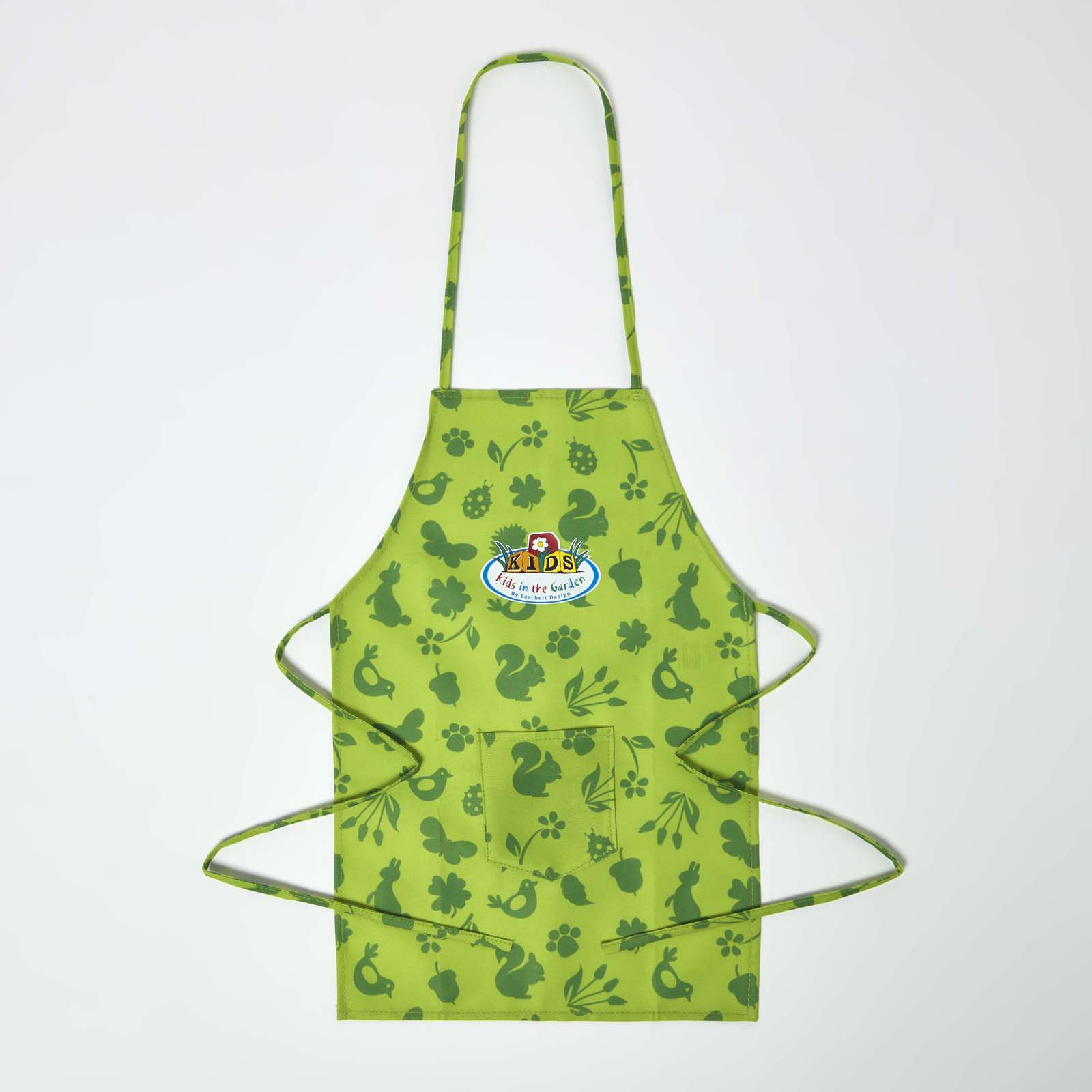Image of Children's Gardening Apron with Green Floral Design