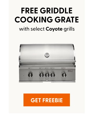 Free griddle cooking grate with select Coyote grills