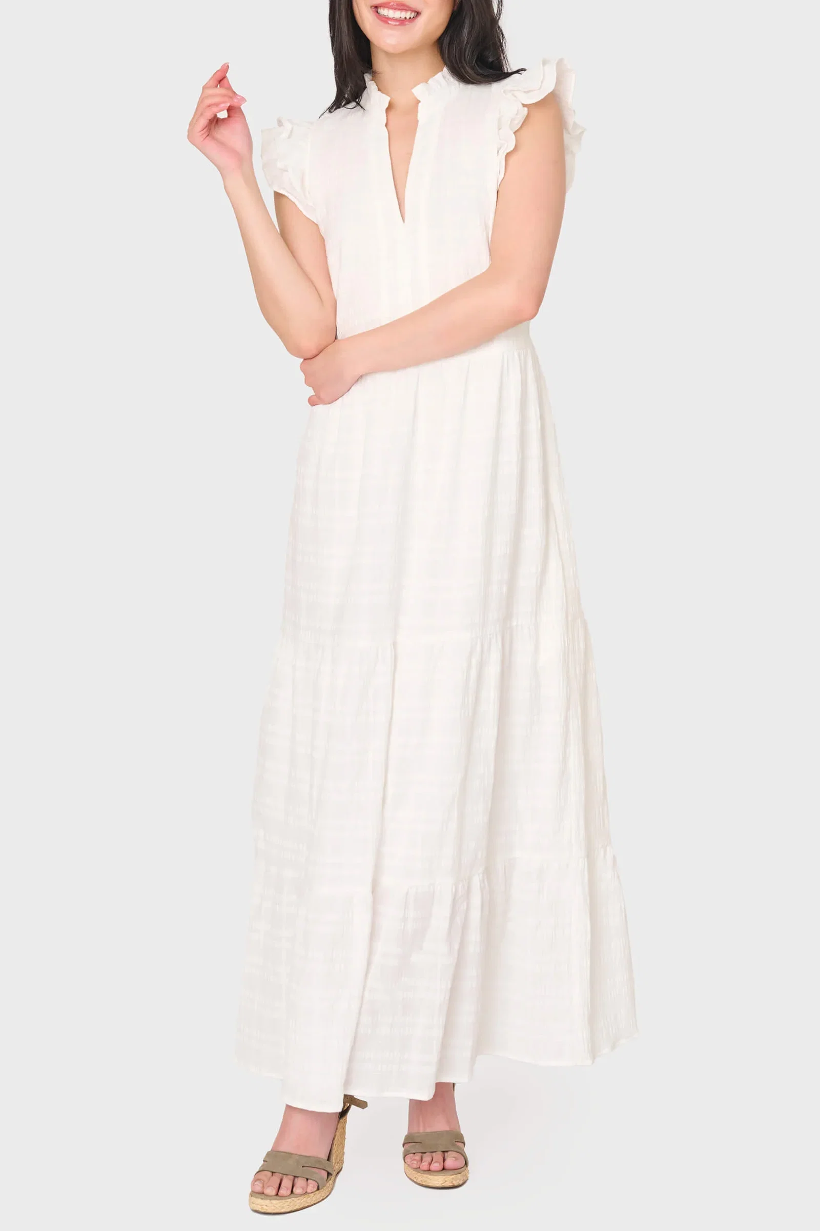 Flutter Sleeve Maxi Decked Out Day Dress