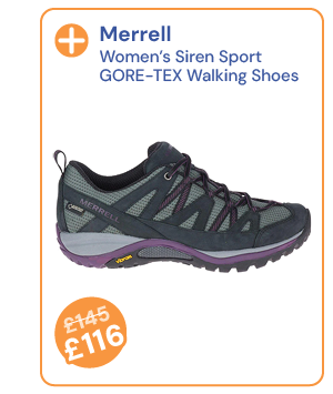 Merrell Women's Siren Sport GORE-TEX Walking Shoes - Black / Blackberry. Reduced from £145 to £116.