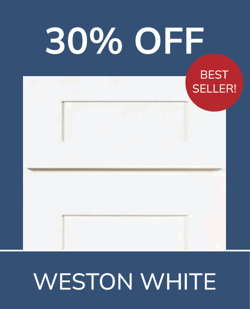 30% off Weston White, best seller badge.