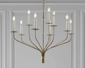 Ian K. Fowler Belfair LED 36.25 inch Gilded Iron Two-Tier Chandelier Ceiling Light, Large