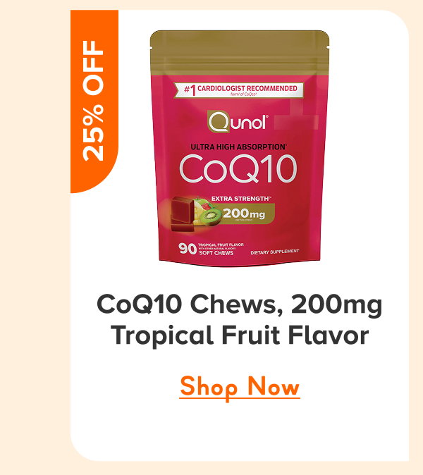 CoQ10 Chews, 200mg, Tropical Fruit Flavor