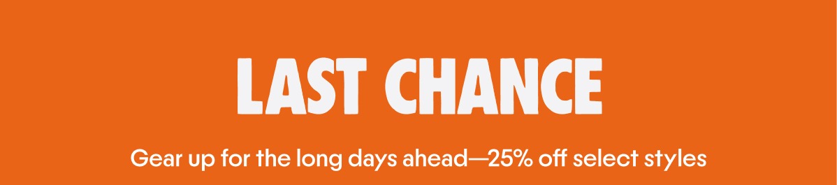 Last Chance to Shop 25% Off Select Styles
