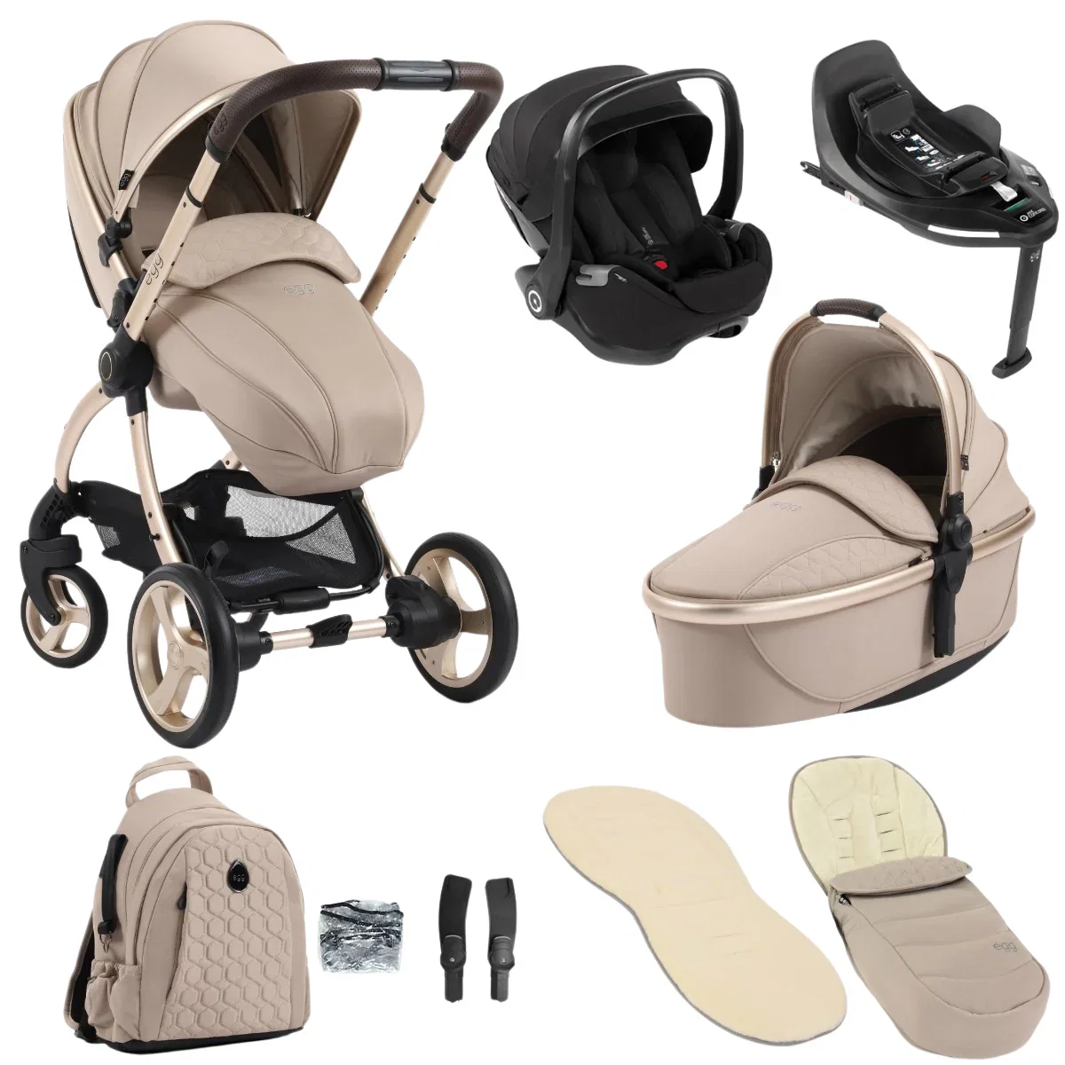 Image of Egg 3 Travel System with 360 Rotating & Reclining Car Seat