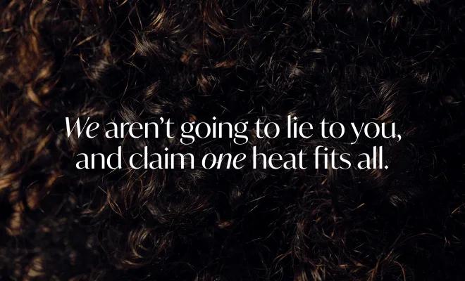 Blonde hair close up with text "we aren't ginog to lie to you, heat can damage hair." Call to action: "Learn More"
