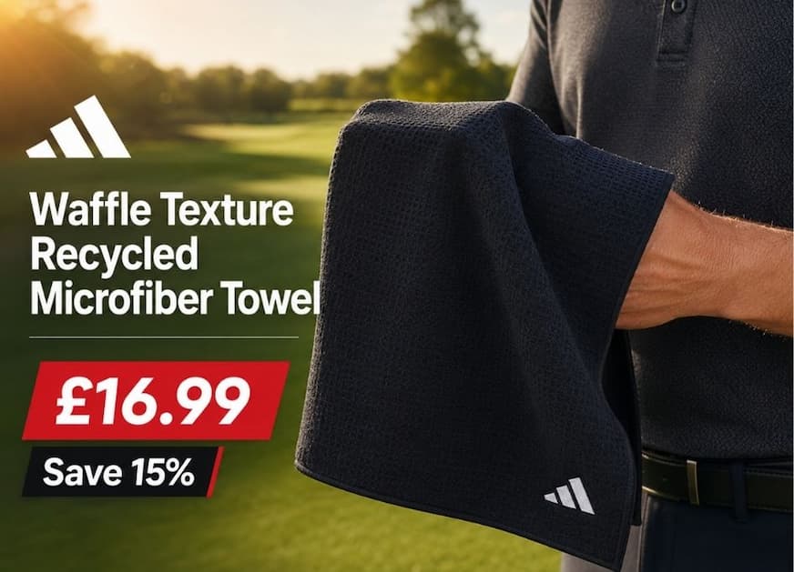 adidas Golf Player's Waffle Texture Recycled Microfiber Towel