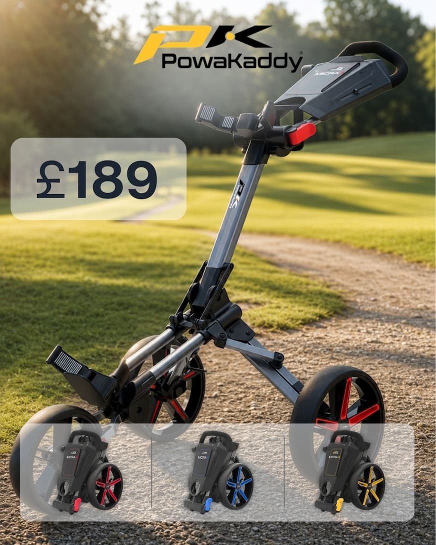 Powakaddy Micra Compact Lightweight Foldable Push Cart Golf Trolley