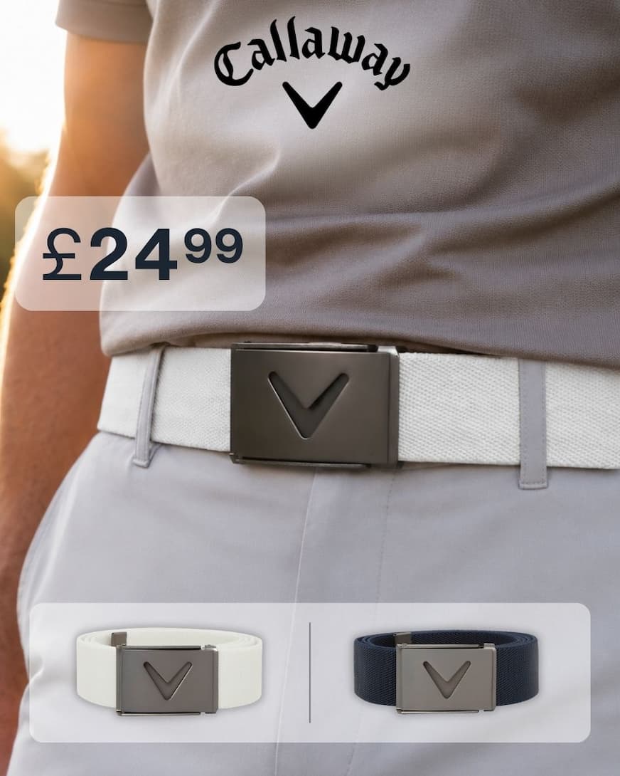 Callaway Golf Mens 2026 V-Logo Web Fabric Stretch Cut To Fit One Size Belt