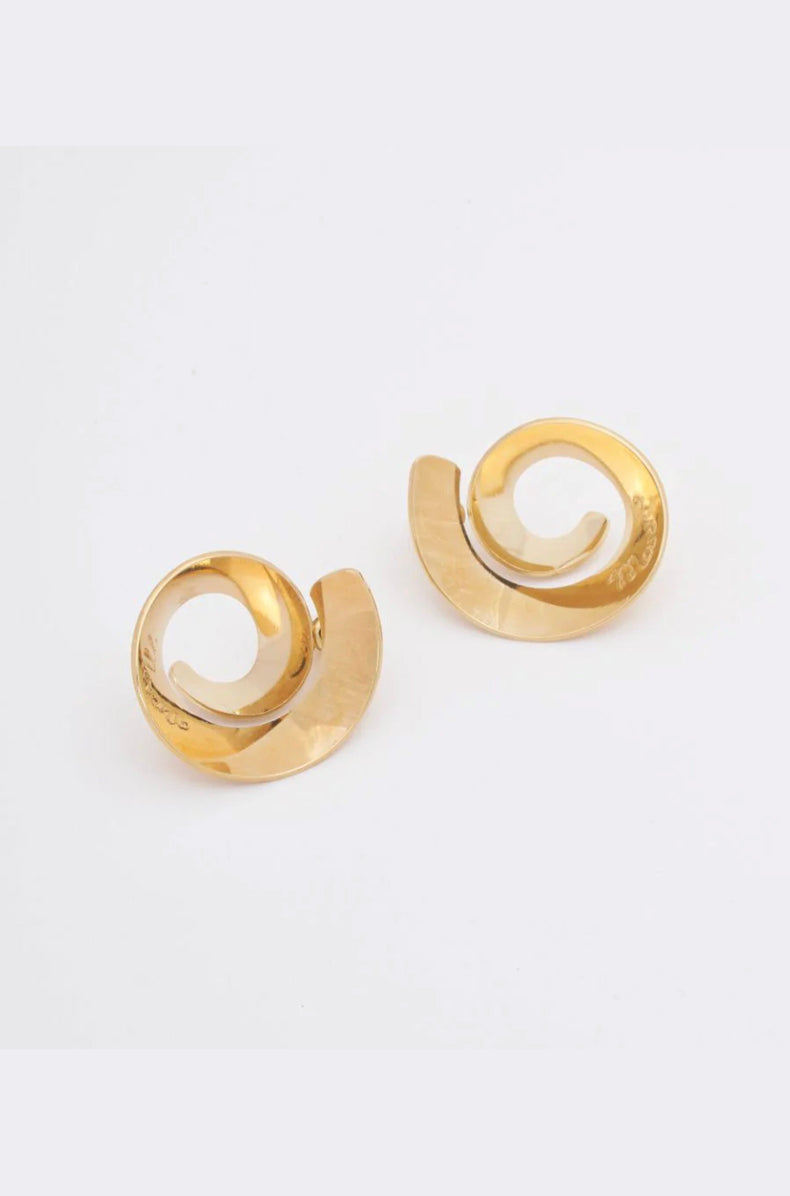 Marni Circular Gold Metal Earrings