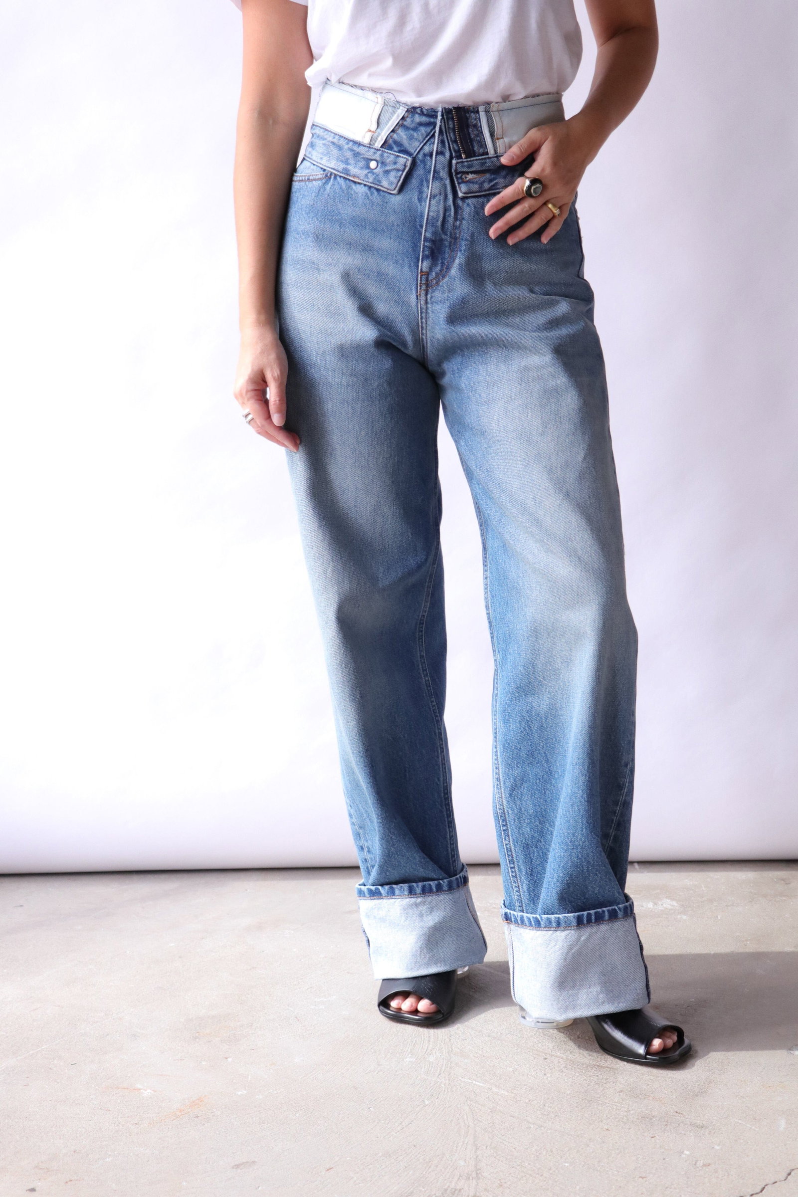 MM6 Maison Margiela Straight Leg Jeans in Light Blue