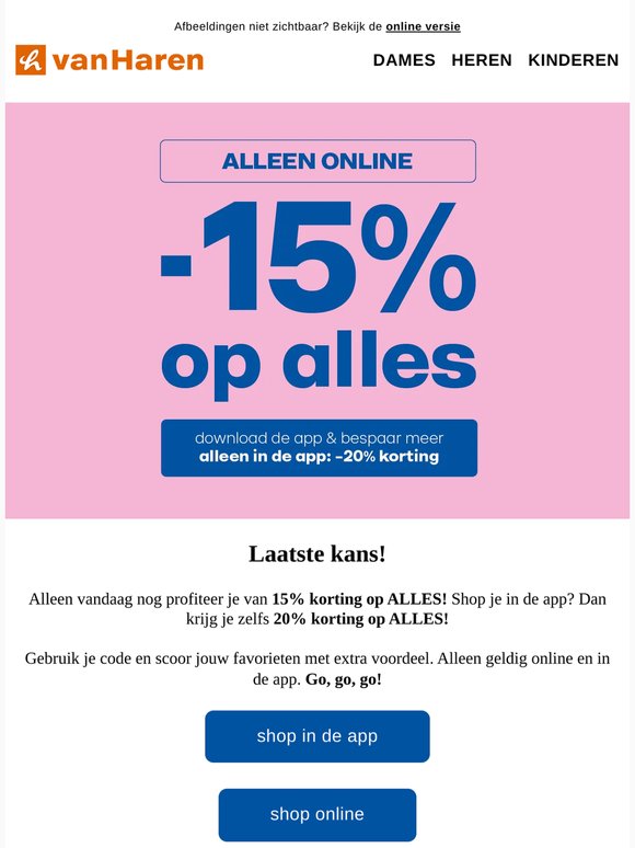Laatste kans! -15% op ALLES ✨
