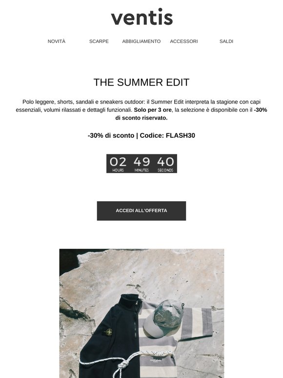 Summer Edit: -30% per 3 ore