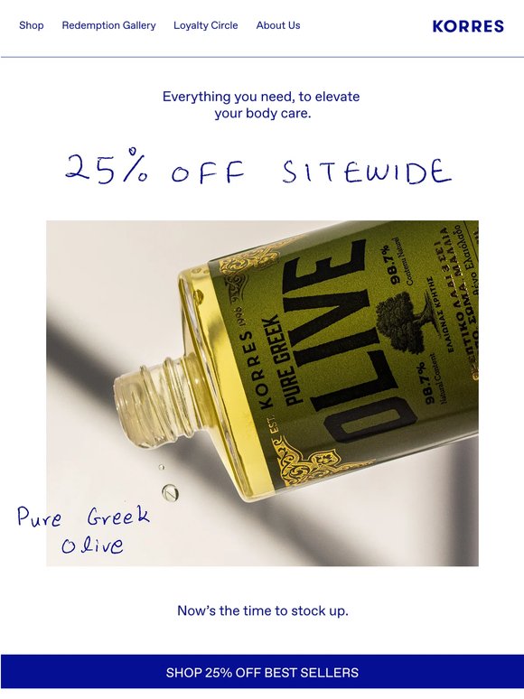 25% off, head to toe