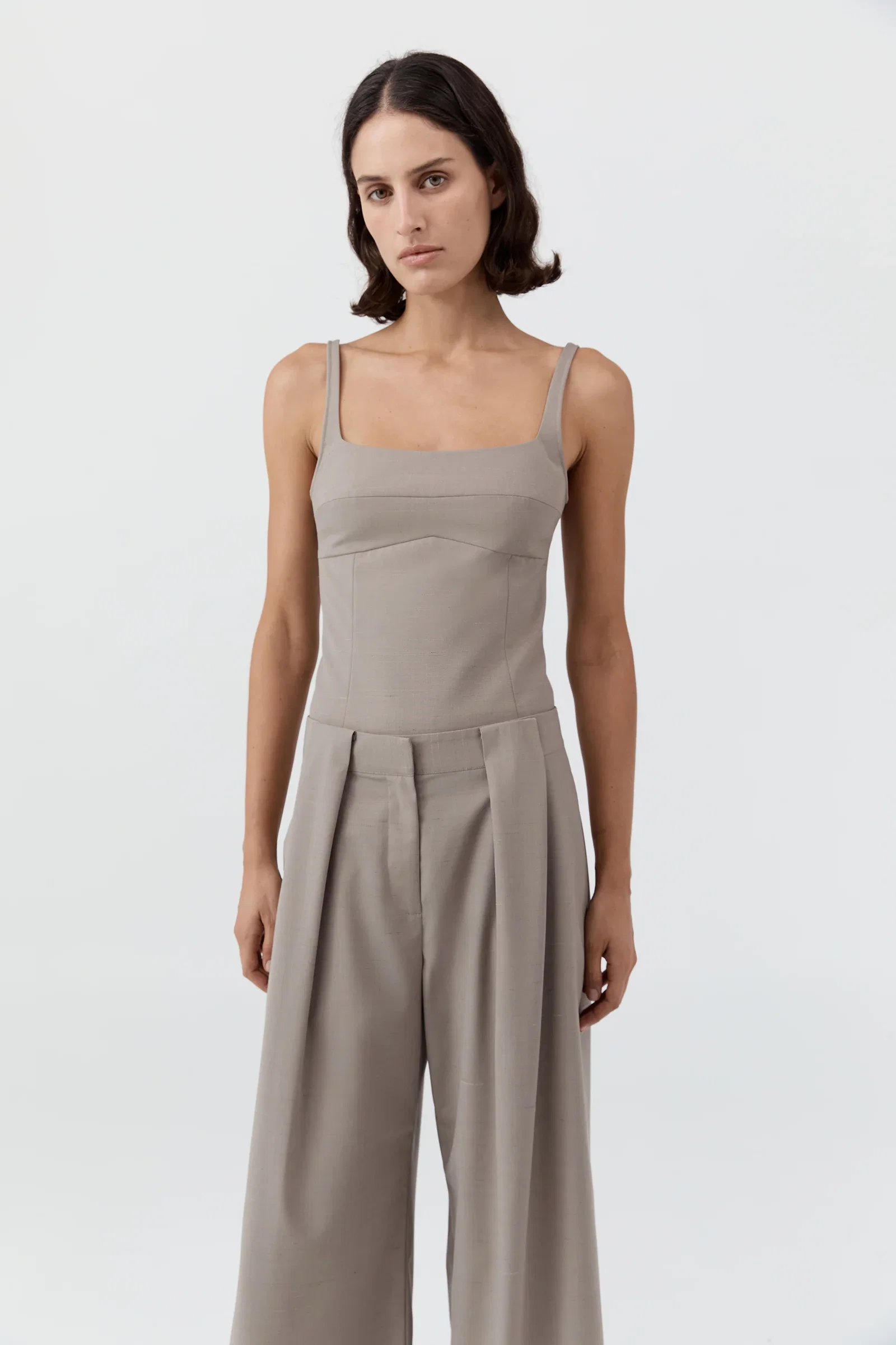 Image of Tailored Bustier Top - Mousse