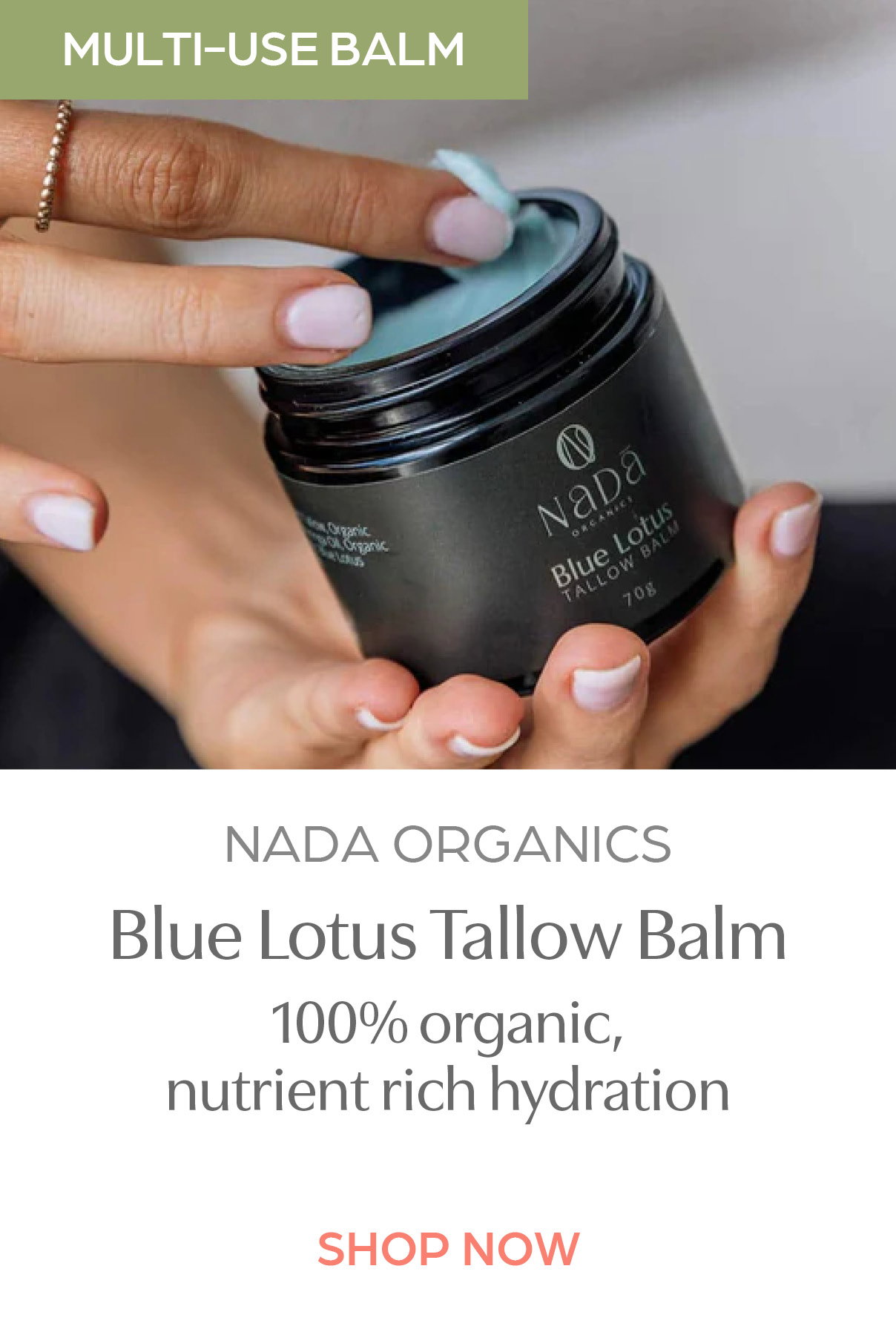 Shop Nada Organics Blue Lotus Tallow Balm