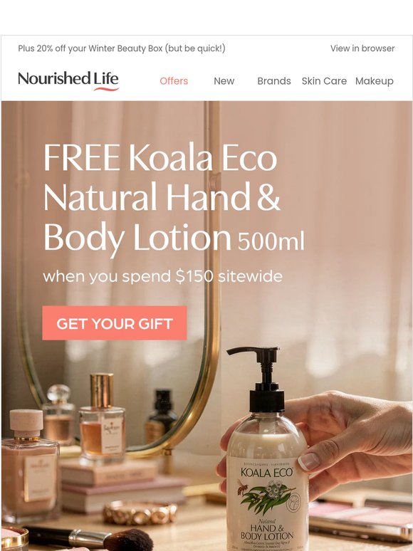 Your free Koala Eco Hand & Body Lotion is waiting