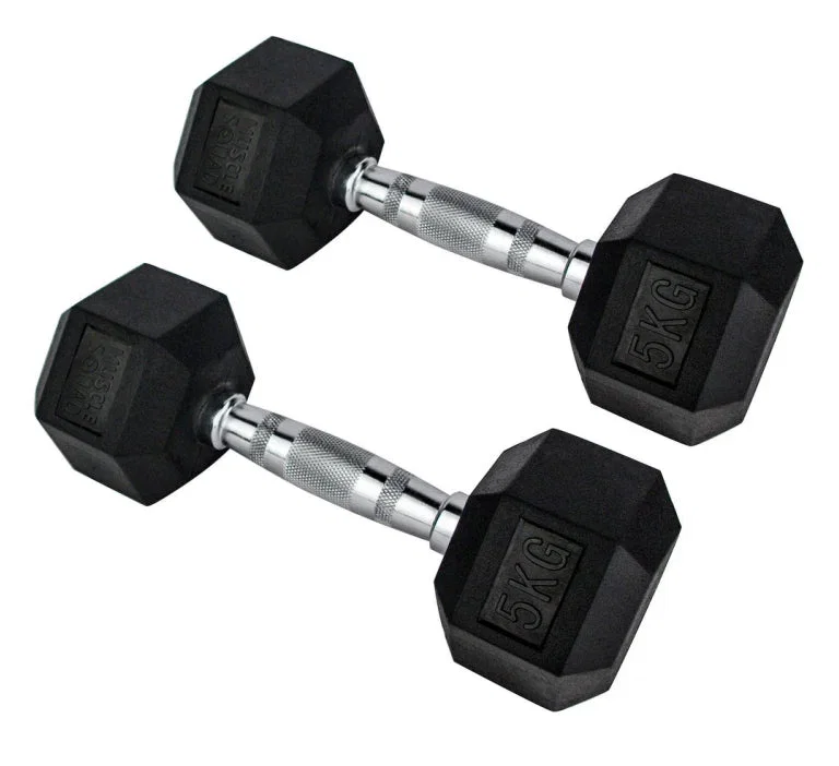Hex Rubber Dumbbells