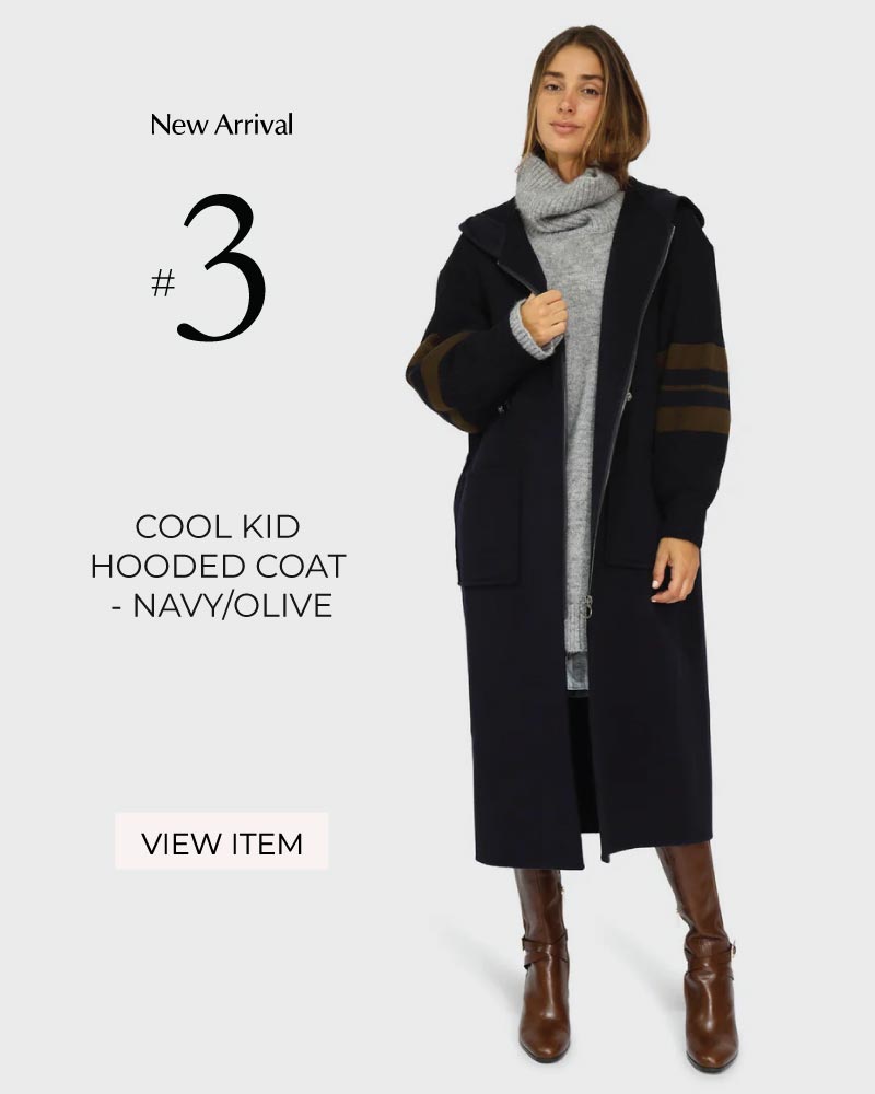 Cool Kid Hooded Coat - Navy/Olive