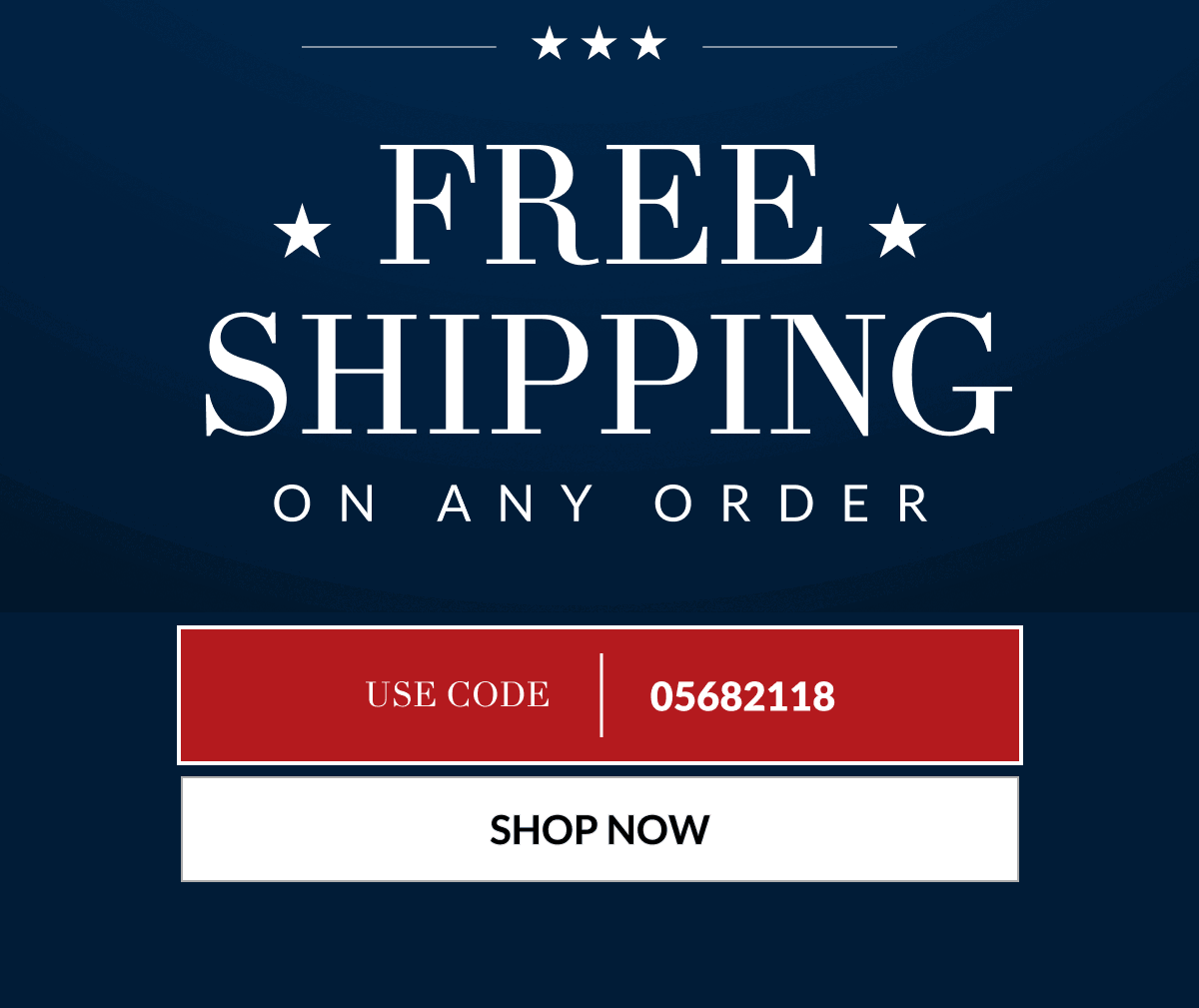FREE Shipping on Any Order. Use Code: 05682118 [Click here to Shop now]