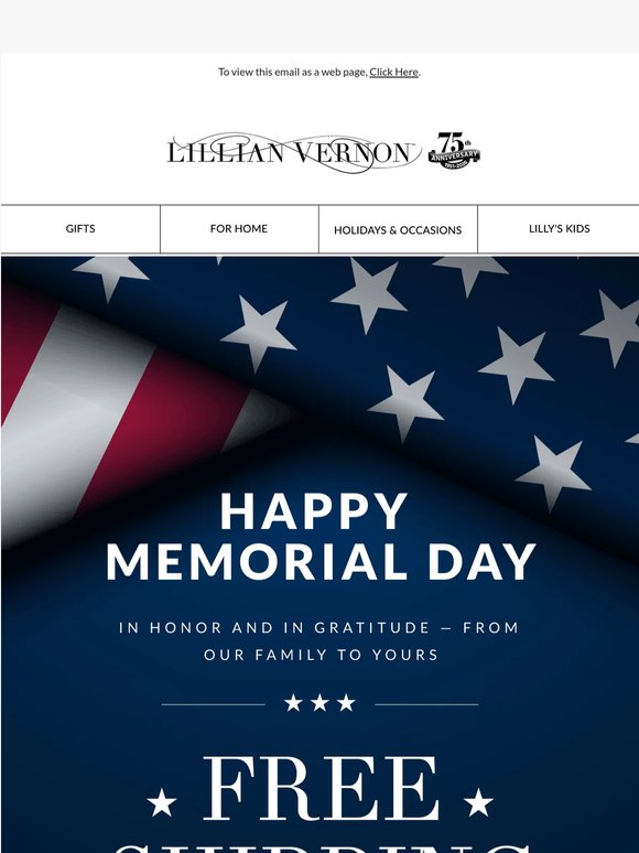 Happy Memorial Day! Enjoy FREE Shipping on Any Order