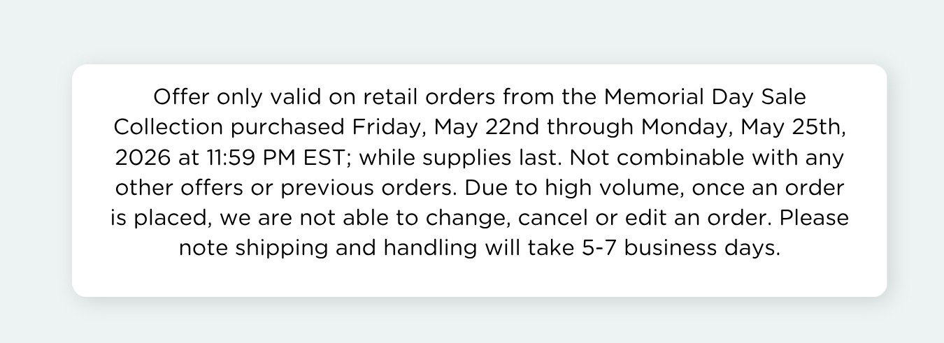 Memorial Day Sale Details