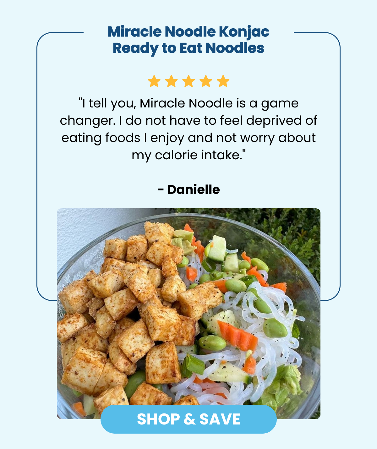 Miracle Noodle Konjac Ready to Eat Noodles ⭐⭐⭐⭐⭐ "I tell you, Miracle Noodle is a game changer. I do not have to feel deprived of eating foods I enjoy and not worry about my calorie intake." - Danielle
