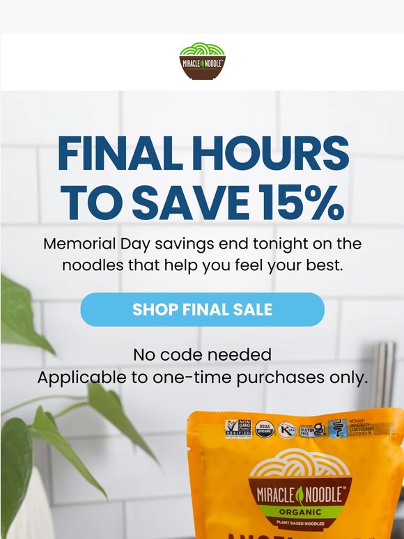 15% OFF sitewide ends midnight