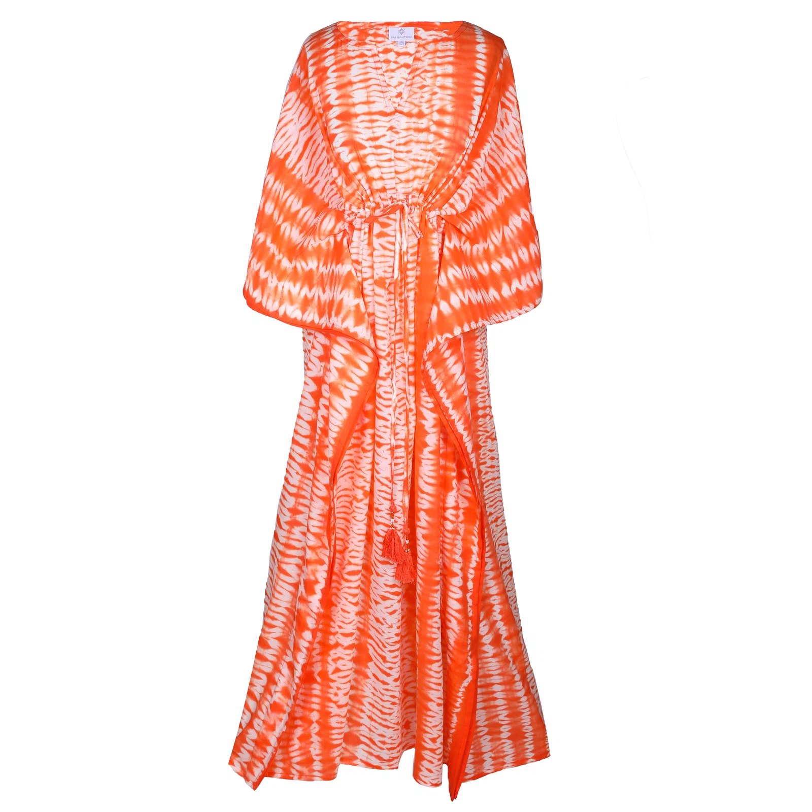 Image of Orangina Needle Shibori Maxi Dress Hand Tie Dyed