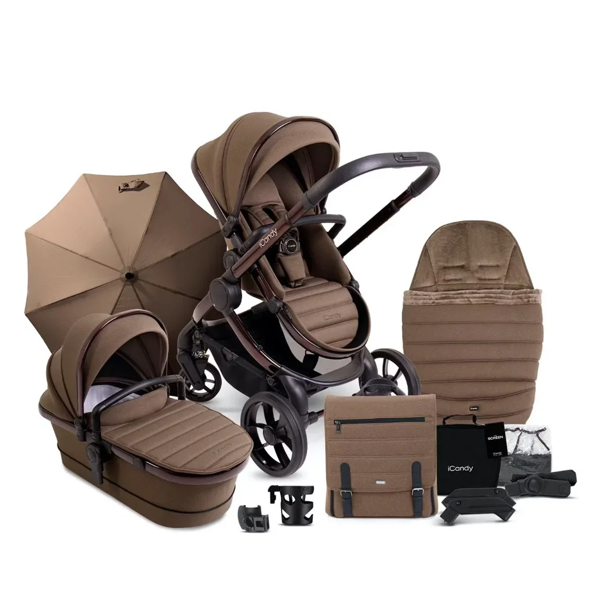 Image of iCandy Peach 7 Pushchair and Carrycot Complete Bundle, Coco Edition