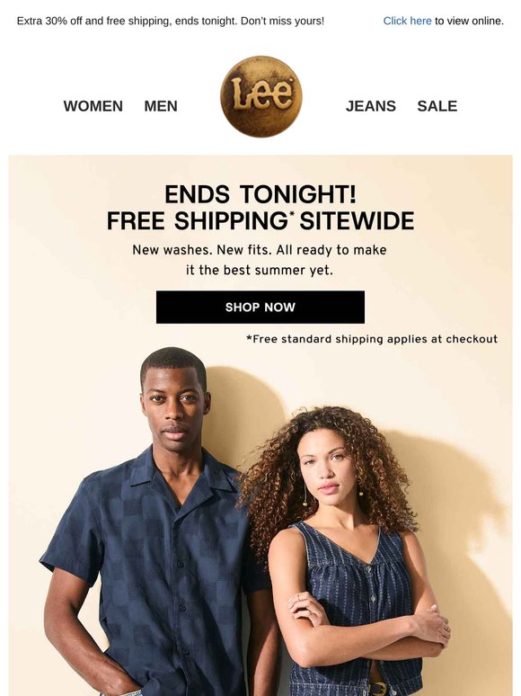 Ends tonight: free shipping + extra 30% off