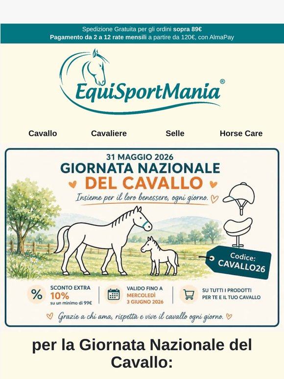 10% di extra Sconto - Giornata Nazionale del Cavallo 🐎 ...per Cavallo, Scuderia e Paddock!! 🐎