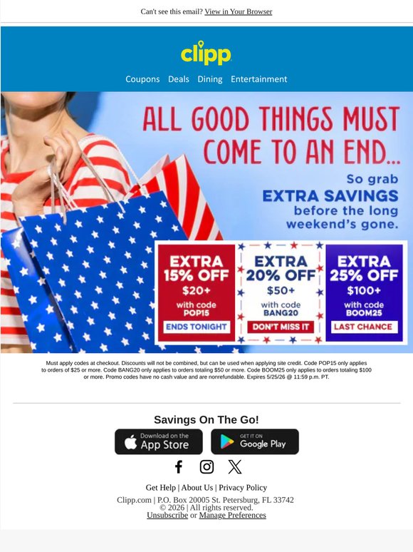 Extra 25% Off Ends at Midnight…🎆
