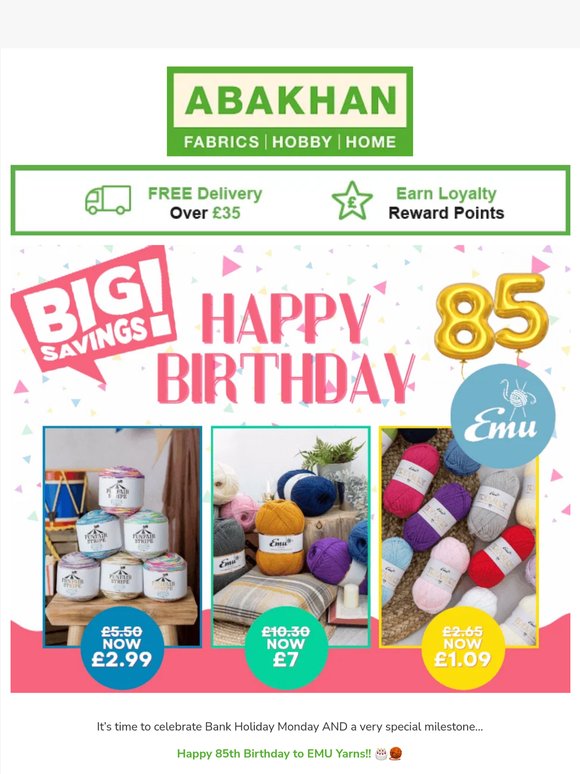 Let’s Celebrate EMU Yarns’ BIG 85th Birthday!