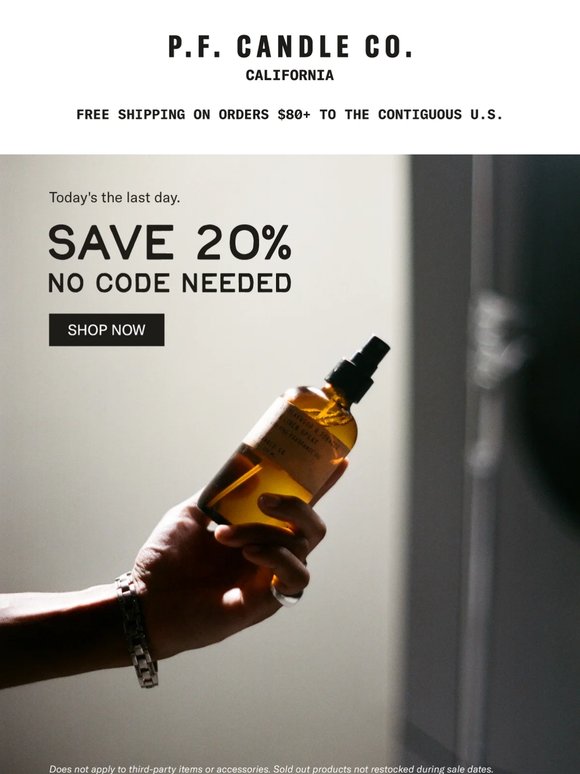 Last chance: 20% off ends today