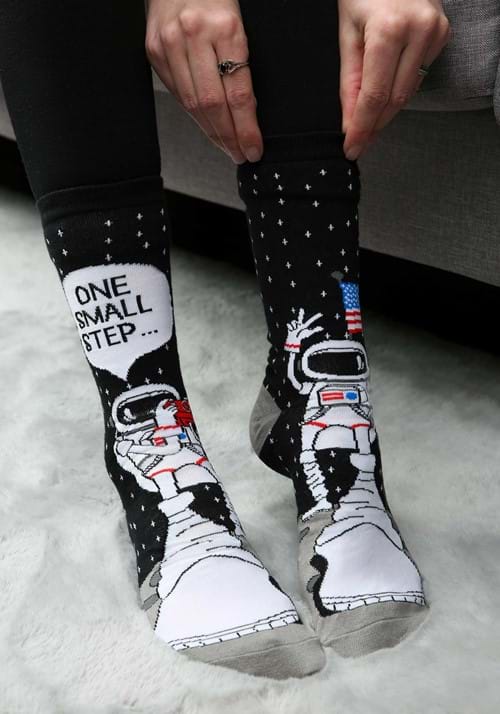 Adult Foot Forward One Small Step Astronaut Socks