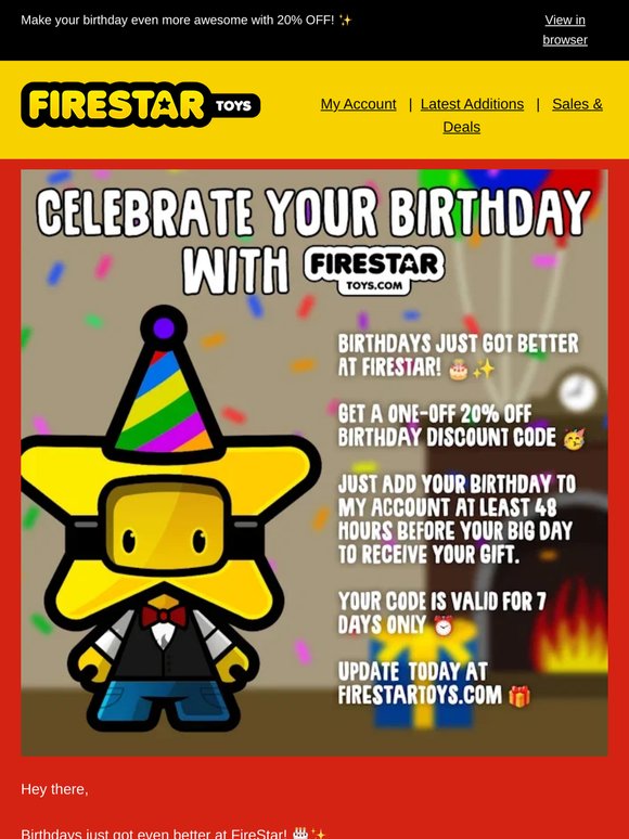 ✨ FireStar’s New Birthday Reward is Here!