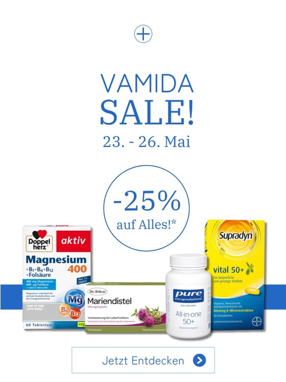 Sale 💙 -25% auf ALLES bei Vamida! Nur für kurze Zeit