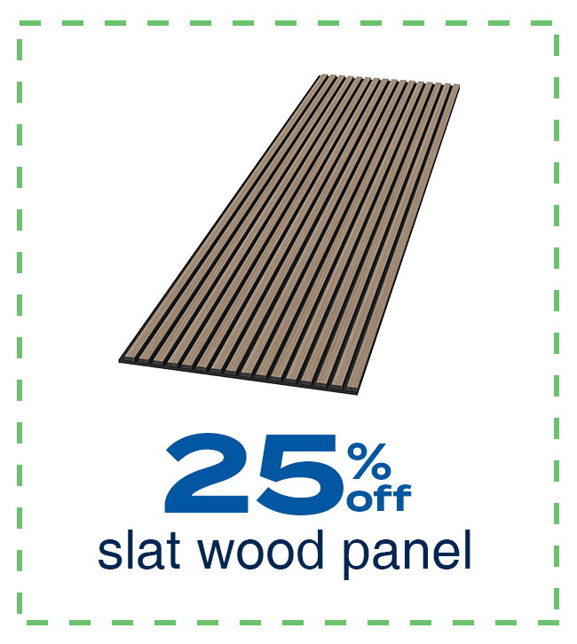 25% off wood panel