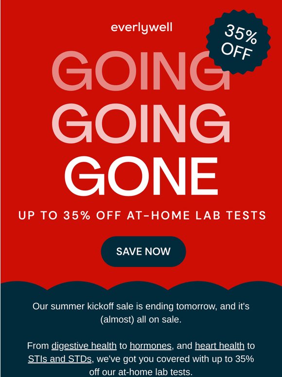 There's a test for that. 35% off is almost over.