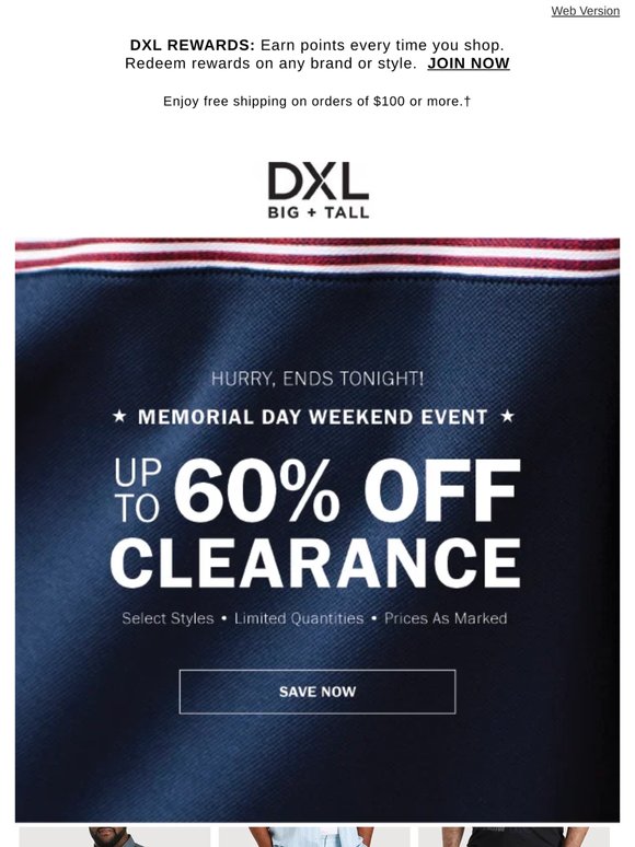 Last Chance To Save Up To 60% Off Clearance.