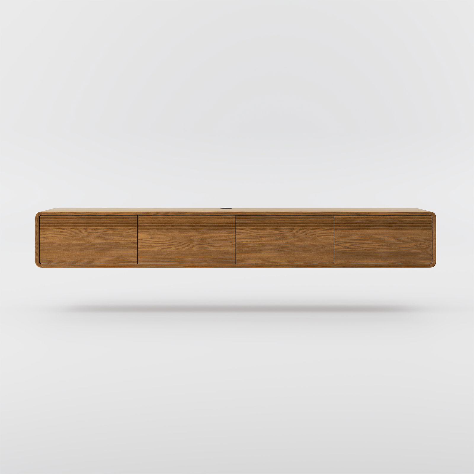 Image of Mid-Century Modern Floating TV Stand,Minimalist Wall-Mounted Entertainment Center with Storage, Walnut Color Media Console