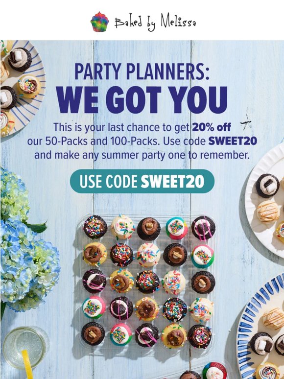 LAST CHANCE: 20% Off for Parties 🎉
