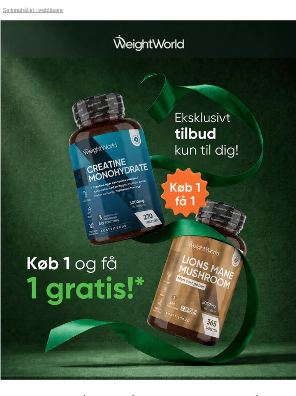 Køb 1 kosttilskud og få 1 gratis